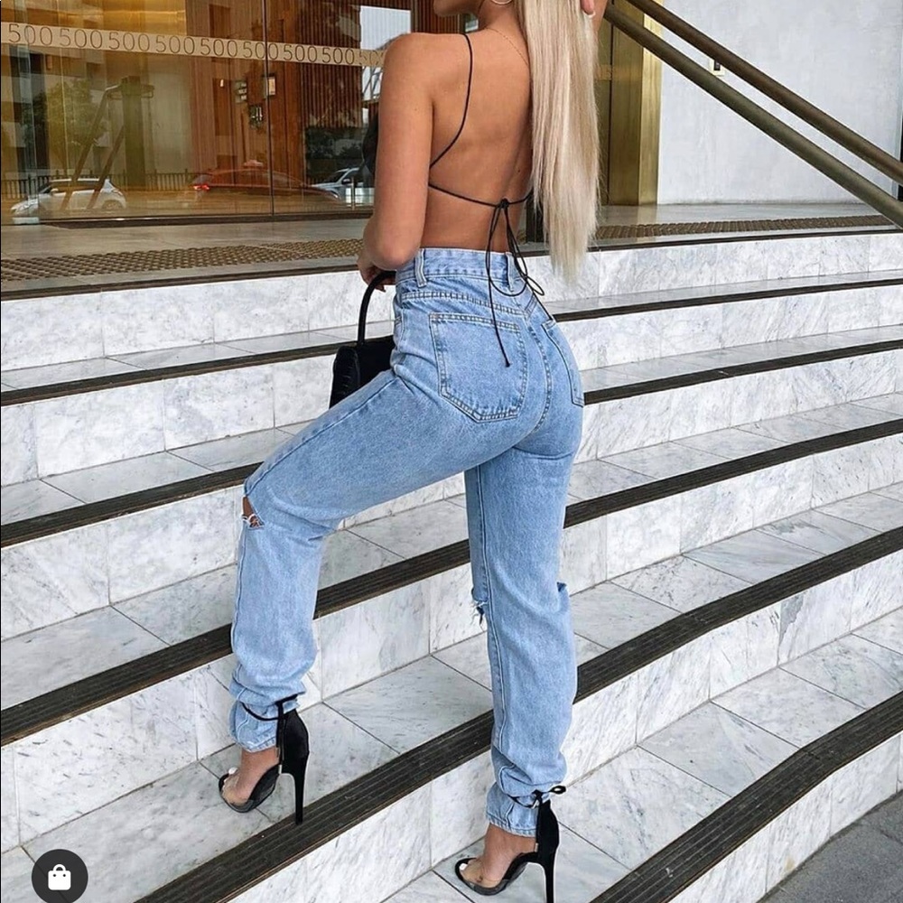 Kady Double-Slit High Wasted Jeans